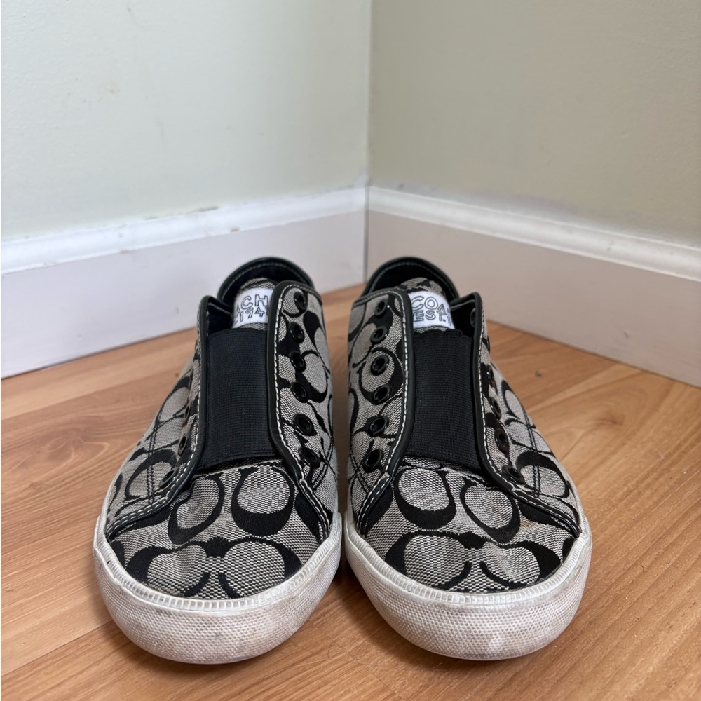 Coach Bev Monogram Signature Logo Slip On Sneakers - Picture 3 of 14